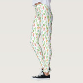 Cactus Pastel Waterverf Patroon Leggings (Links)