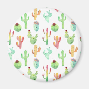 Cactus Pastel Waterverf Patroon Magneet