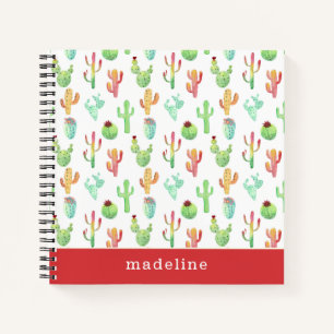 Cactus Pastel Waterverf Patroon Notitieboek