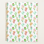 Cactus Pastel Waterverf Patroon Planner (Voorkant)