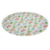 Cactus Pastel Waterverf Patroon Snijplank (Hoek)