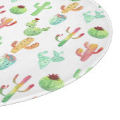 Cactus Pastel Waterverf Patroon Snijplank (Hoek)