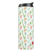 Cactus Pastel Waterverf Patroon Thermosbeker (Gedraaid links)
