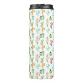 Cactus Pastel Waterverf Patroon Thermosbeker (Achterkant)