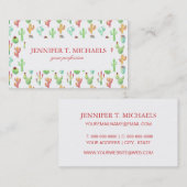 Cactus Pastel Waterverf Patroon Visitekaartje (Voorkant / Achterkant)