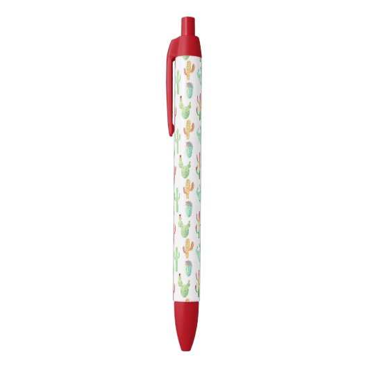 Cactus Pastel Waterverf Patroon Zwarte Inkt Pen (Top (Verticaal))