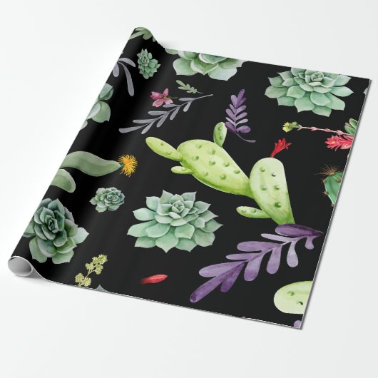 Cactus Patroon 2 Cadeaupapier (Uitgerold)