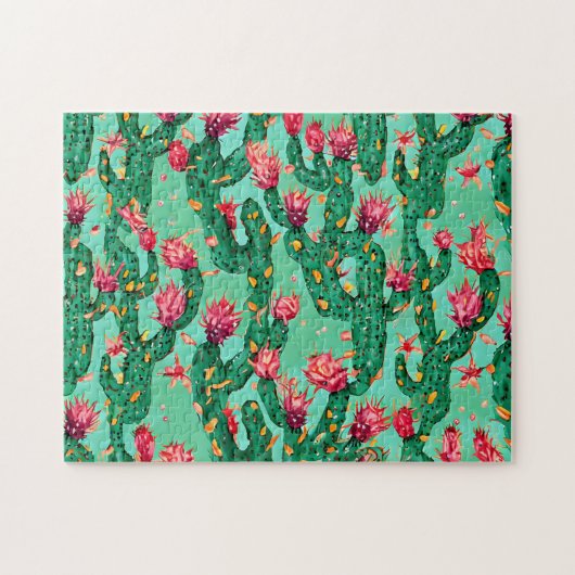 Cactus Patroon 2 Vet en mooie puzzel (Horizontaal)