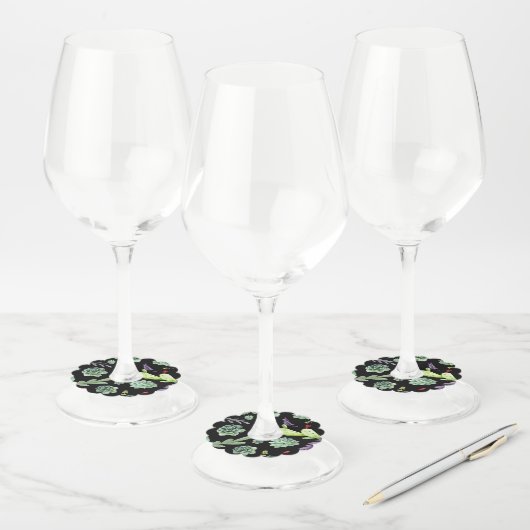 Cactus Patroon 2 Wijnglaslabel (Set)