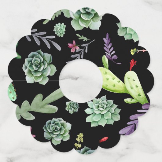 Cactus Patroon 2 Wijnglaslabel (Achterkant)