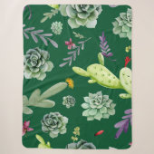 Cactus Patroon 3 Sherpa Deken (Voorkant)