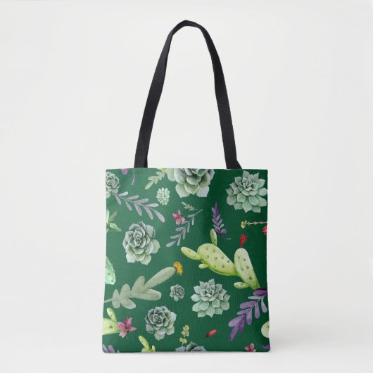 Cactus Patroon 3 Tote Bag (Voorkant)