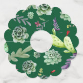 Cactus Patroon 3 Wijnglaslabel (Voorkant)