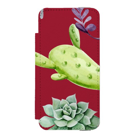 Cactus Patroon 4 Incipio iPhone Portemonnee Hoesje (Voorkant Agenda)
