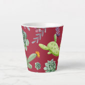 Cactus Patroon 4 Latte Mok (Voorkant)