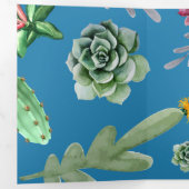 Cactus Patroon 5 Drieluik Wenskaart (Binnenzijde eerst)