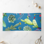 Cactus Patroon 5 Drieluik Wenskaart (Binnen)