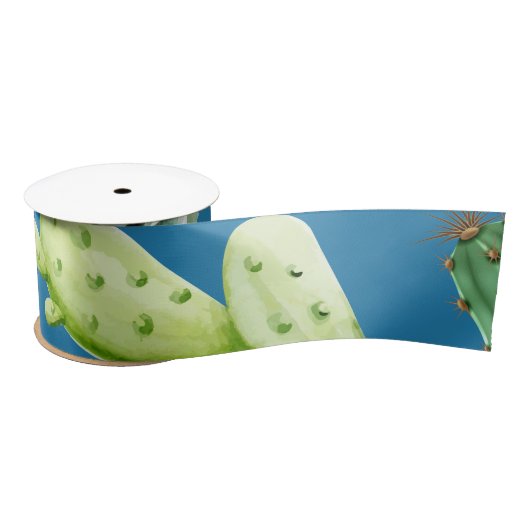 Cactus Patroon 5 Satijnen Lint (Spoel)