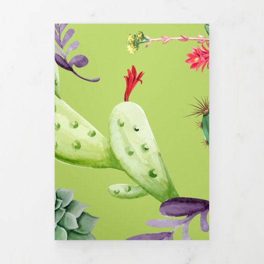 Cactus Patroon 6 Drieluik Wenskaart (Cover)