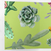 Cactus Patroon 6 Drieluik Wenskaart (Binnenzijde eerst)