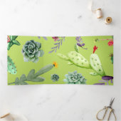 Cactus Patroon 6 Drieluik Wenskaart (Binnen)