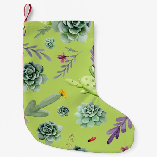 Cactus Patroon 6 Kleine Kerstsok (Voorkant)