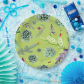 Cactus Patroon 6 Papieren Bordje (Feest)