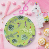 Cactus Patroon 6 Papieren Bordje (Feest)