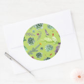 Cactus Patroon 6 Ronde Sticker (Envelop)