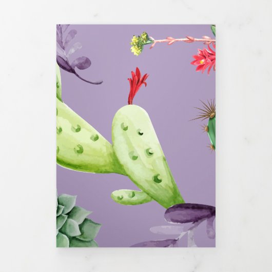Cactus Patroon 7 Drieluik Wenskaart (Cover)