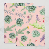 Cactus Patroon 8 Bedankkaart (Voorkant / Achterkant)