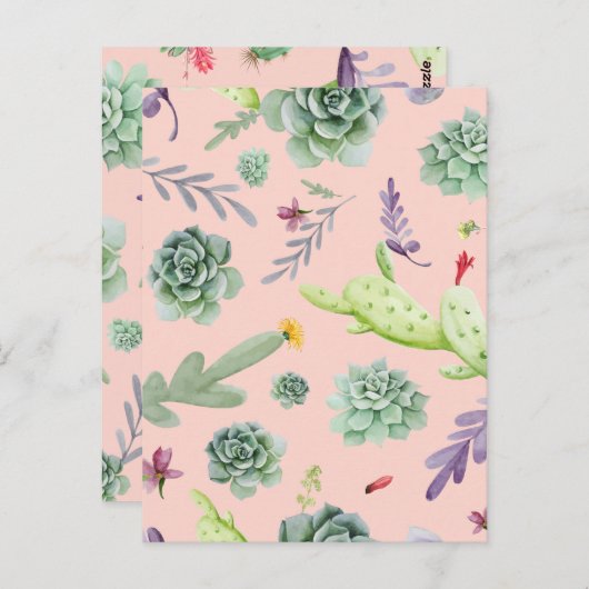 Cactus Patroon 8 Briefkaart (Voorkant / Achterkant)