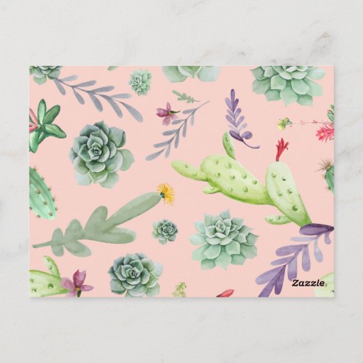 Cactus Patroon 8 Briefkaart (Achterkant)