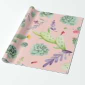 Cactus Patroon 8 Cadeaupapier (Uitgerold)