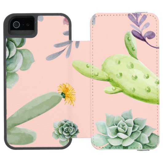 Cactus Patroon 8 Incipio iPhone Portemonnee Hoesje (Agenda Open)