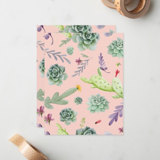 Cactus Patroon 8 Notitiekaartje (Voorkant / Achterkant in situ)