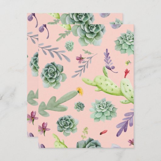 Cactus Patroon 8 Notitiekaartje (Voorkant / Achterkant)