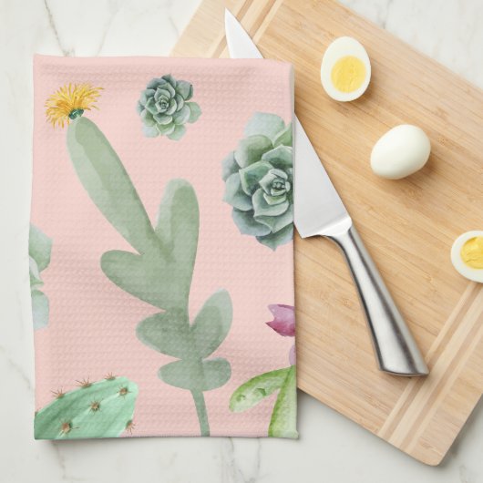 Cactus Patroon 8 Theedoek (Quarter Fold)