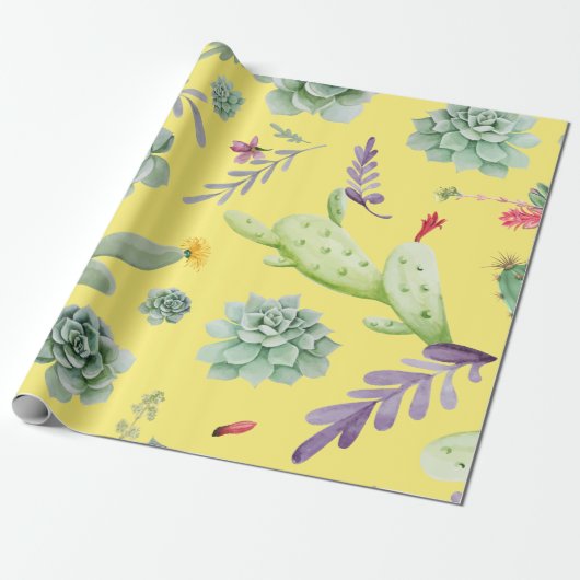 Cactus Patroon 9 Cadeaupapier (Uitgerold)