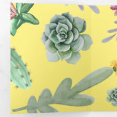 Cactus Patroon 9 Drieluik Wenskaart (Binnenzijde eerst)