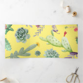 Cactus Patroon 9 Drieluik Wenskaart (Binnen)