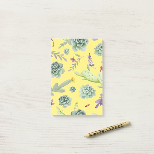 Cactus Patroon 9 Post-it® Notes (Op bureau)