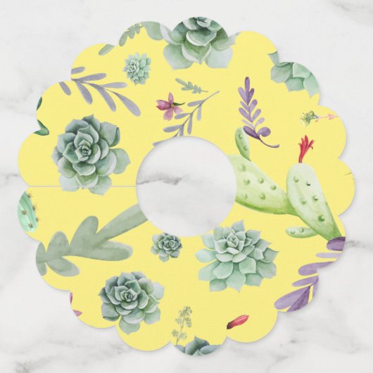 Cactus Patroon 9 Wijnglaslabel (Voorkant)