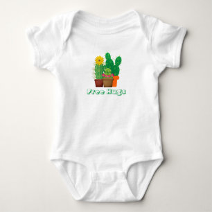 Cactus-patroon Baby Bodysuit met 'Gratis Knuffels'