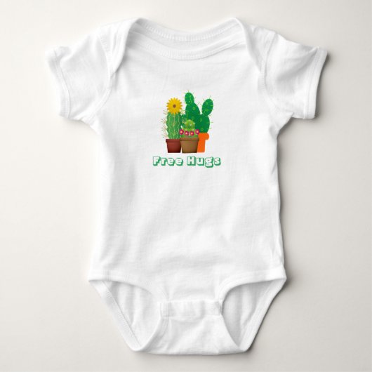 Cactus-patroon Baby Bodysuit met 'Gratis Knuffels' (Voorkant)