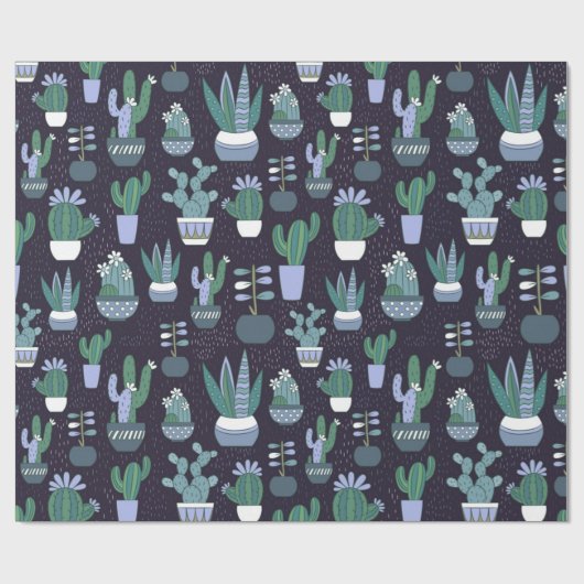 Cactus-patroon Cadeaupapier (Vlak)