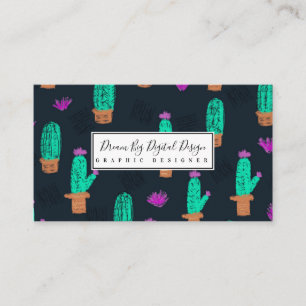 Cactus Patroon Event Bloemist Stylist Ontwerper Visitekaartje