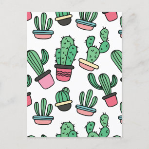 Cactus-patroon Feestdagenkaart