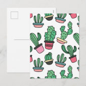 Cactus-patroon Feestdagenkaart (Voorkant / Achterkant)