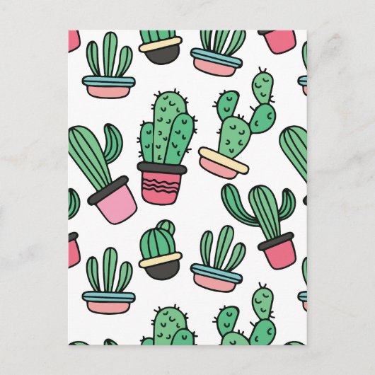 Cactus-patroon Feestdagenkaart (Voorkant)